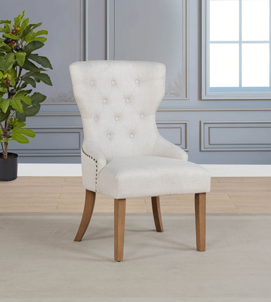 Baney Fabric Upholstered Dining Side Chair Beige and Rustic Grey