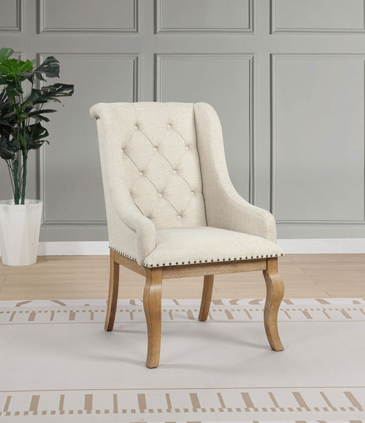 Brockway Upholstered Arm Chair Barley Brown (Set of 2)