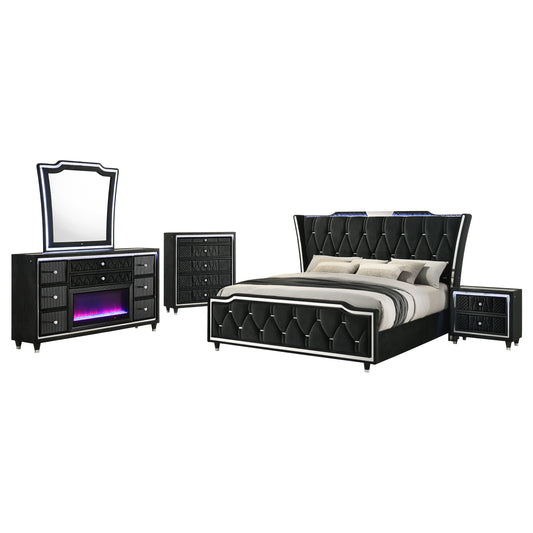 Lorient 5-piece Eastern King Bedroom Set Black
