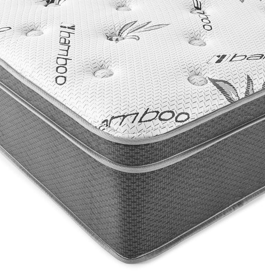 Sommet 13-inch Twin Bamboo Euro Top Memory Foam Hybrid Mattress