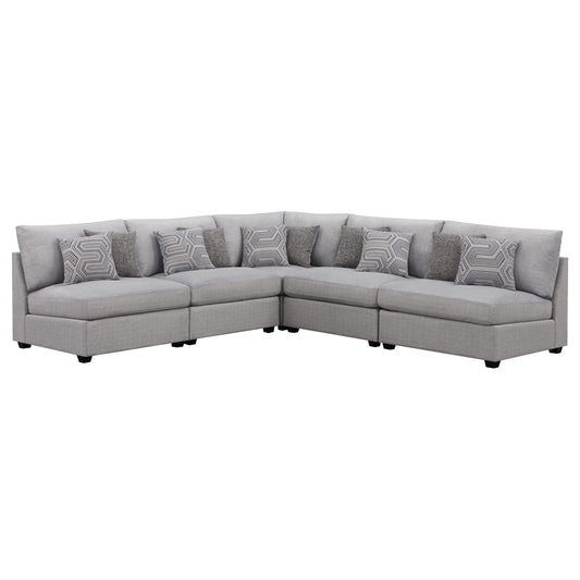 Cambria 5-piece Upholstered Modular Sectional Sofa Grey
