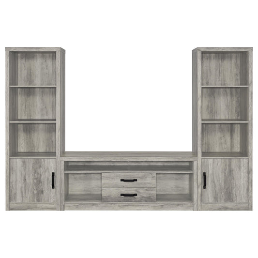 Burke 3-piece 59-inch TV Entertainment Center Grey Driftwood