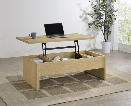 Canoga Engineered Wood Lift Top Coffee Table Light Oak