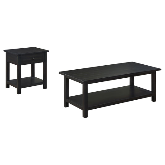 Payne 2-piece Coffee and 1-drawer End Table Set Java