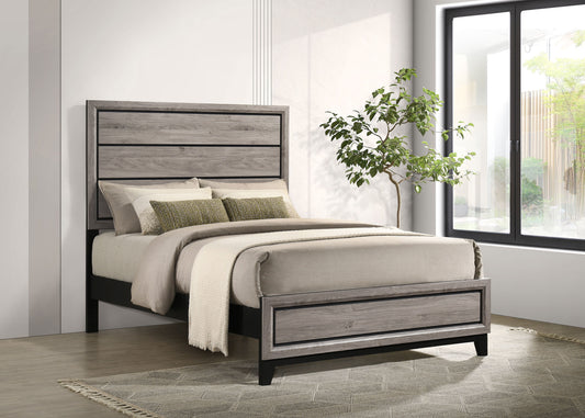 Watson Wood Full Panel Bed Light Taupe