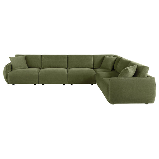 Elysia 6-piece Chenille Upholstered Modular Sectional Sofa Green