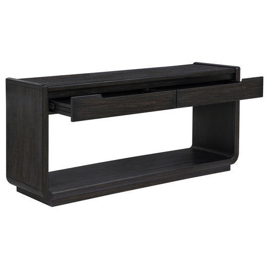 Leandro 2-drawer Entryway Sofa Console Table Burnished Black