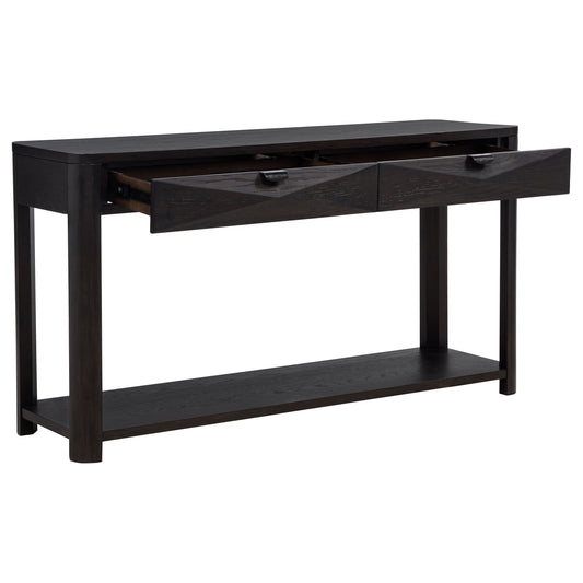 Marcelo Sofa Console Table with 2 Drawers and Shelf Coffee
