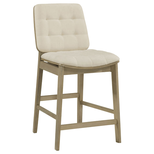 Redbridge Upholstered Counter Chair Cream and Natural Oak (Set of 2)