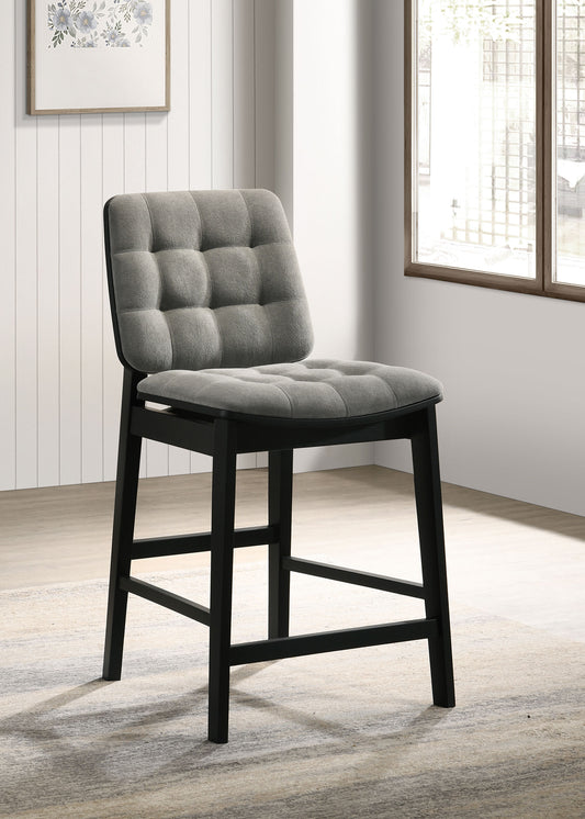 Redbridge Velvet Upholstered Counter Chair Grey and Black (Set of 2)