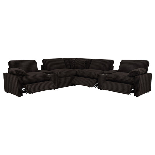 Collins 7-piece Modular Power Reclining Sectional Chocolate Brown