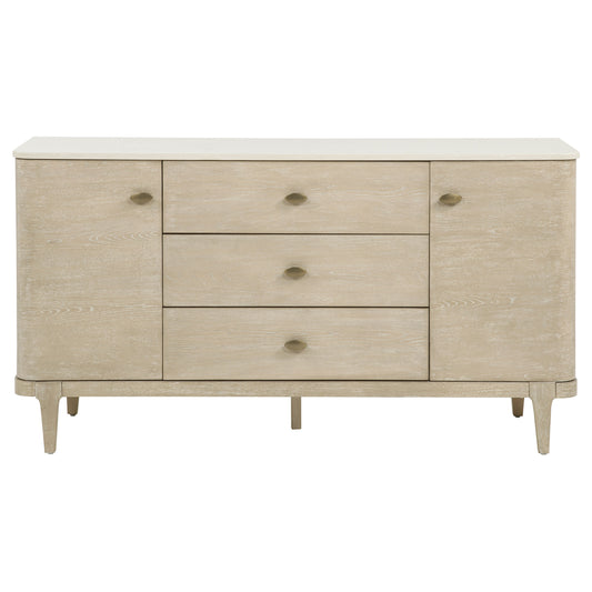 Lucaire 2-door 3-drawer Cultured Marble Top Sideboard Sandstone