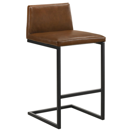 Vardon Genuine Leather Bar Stool Dark Brown (Set of 2)