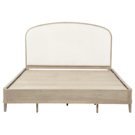 Lucaire Eastern King Upholstered Panel Bed Sandstone