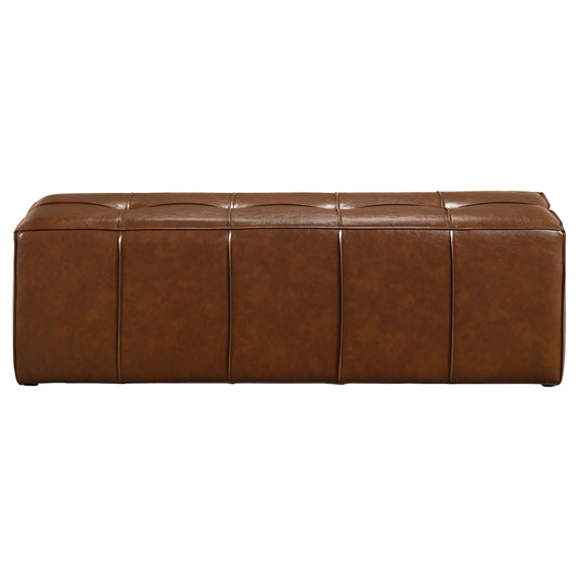 Farrell Leatherette Upholstered Bench Brown