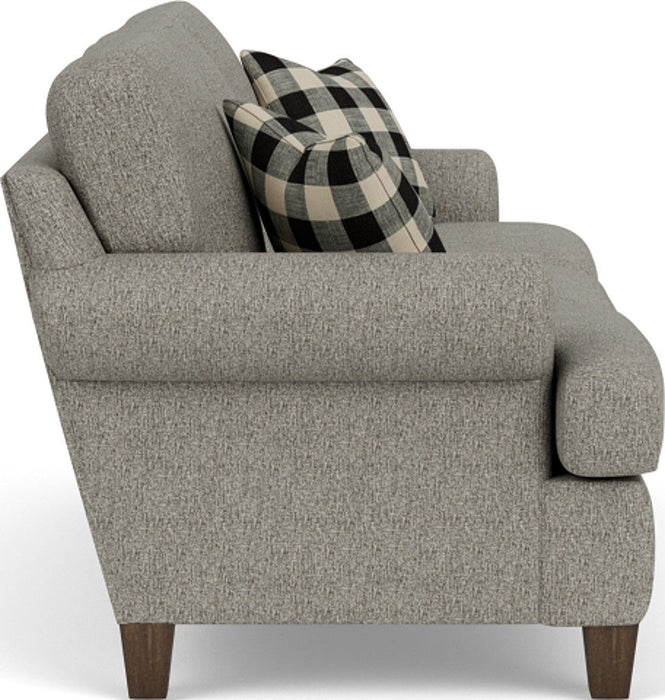 Moxy - Fabric Sofa, T-Shaped Seat Cushion, Curved Sock Arms