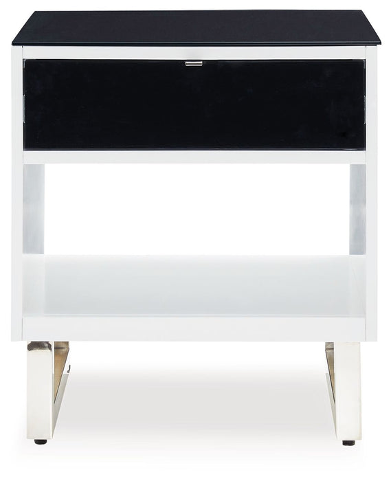 Gardoni - Rectangular End Table - White / Black
