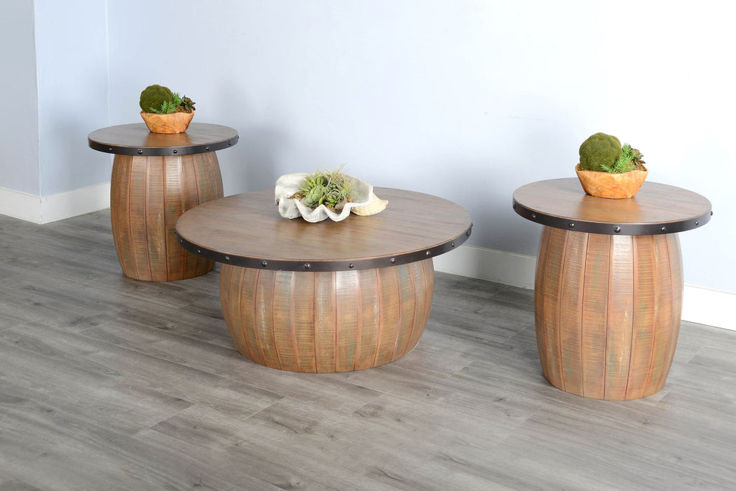 Planked Wood Round Table