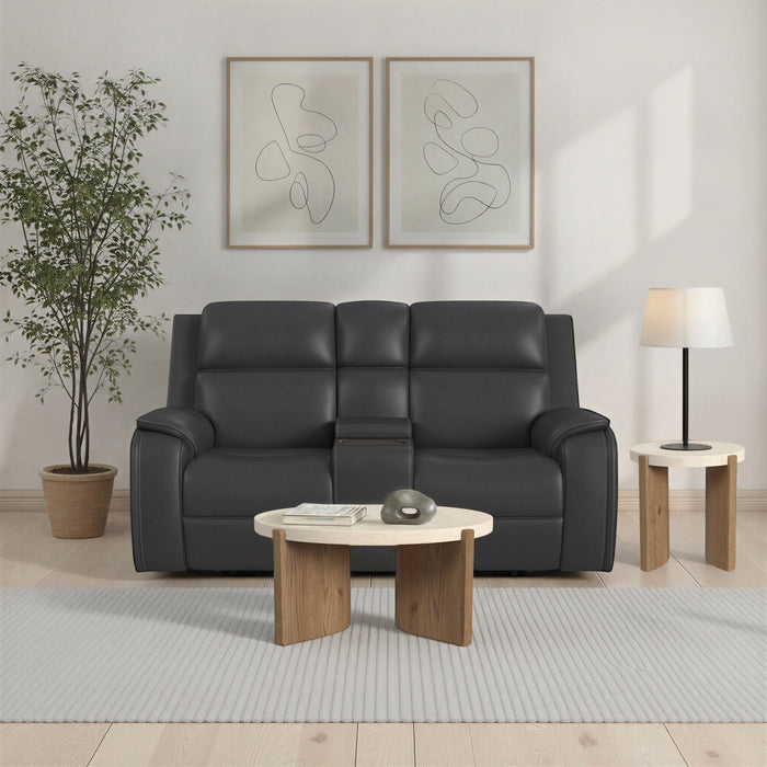 Ziggy - Power Reclining Loveseat With Console, Power Headrest, Lumbar, Heat & Massage
