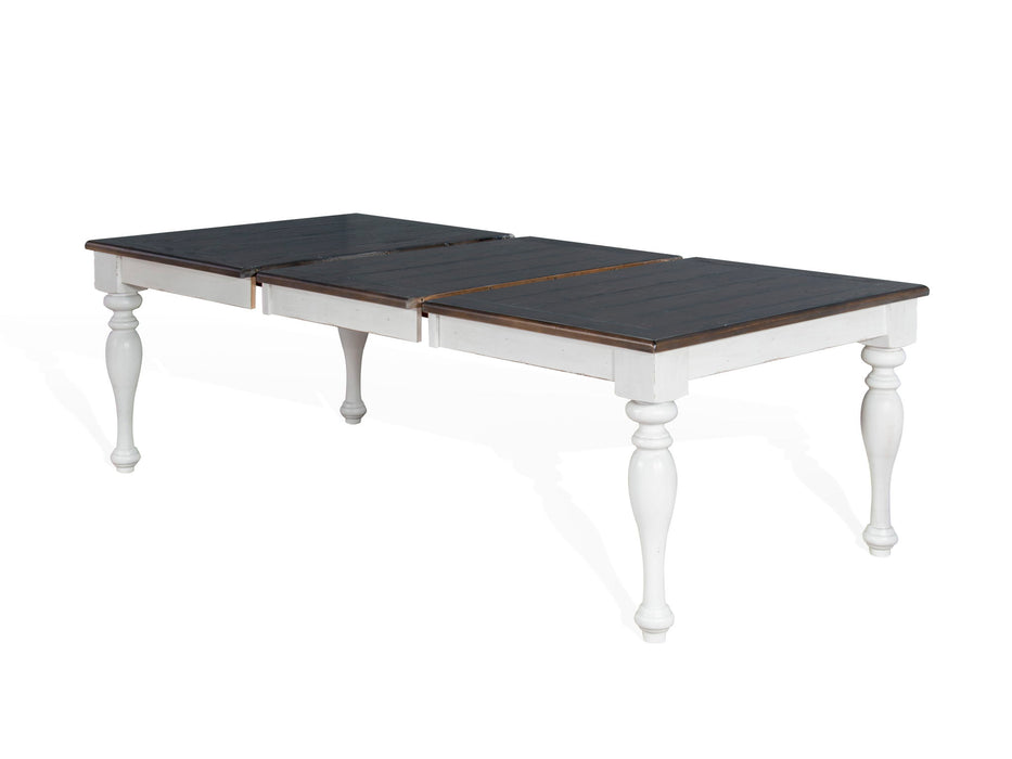 Bourbon County - Rectangular Dining Table With Extensions - White / Dark Brown