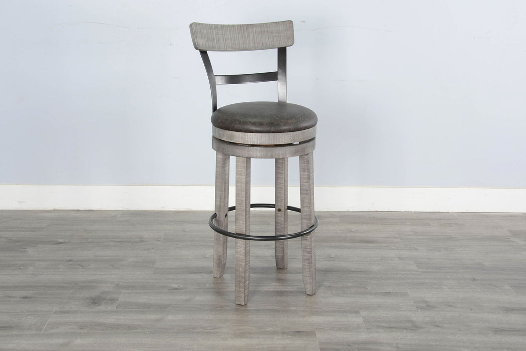 Alpine - Bar Swivel Barstool, Cushion Seat (Set of 2) - Gray