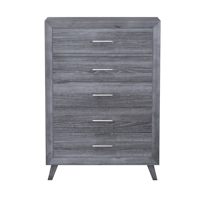 Rappa - 5-Drawer Wood Dresser - Warm Gray