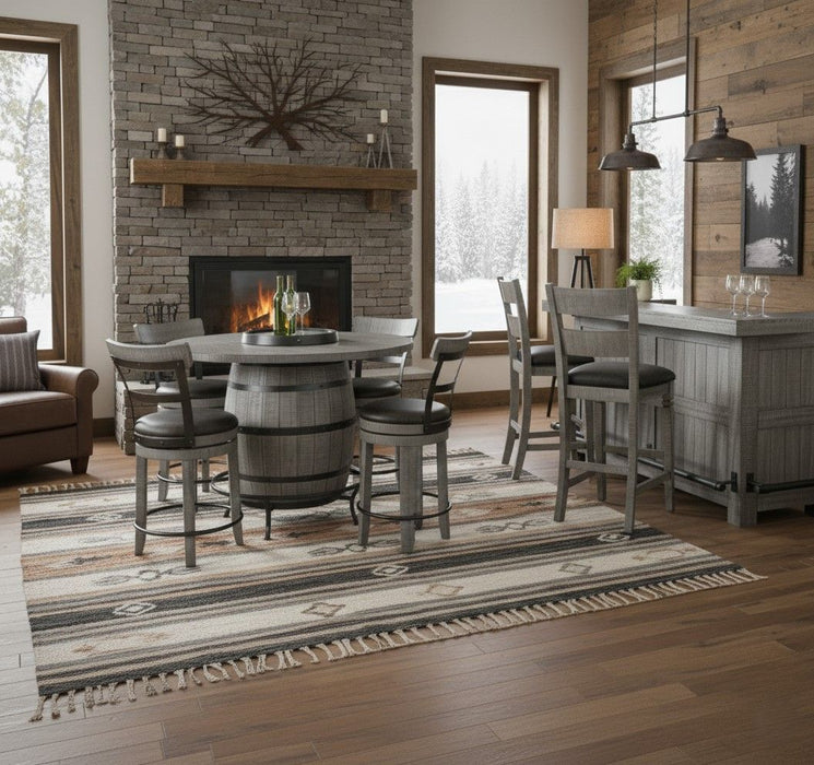 Alpine - Traditional Wood Home Bar - Gray