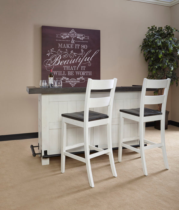 Carriage House - Farmhouse Wood Home Bar - Cottage White / Europen Dark
