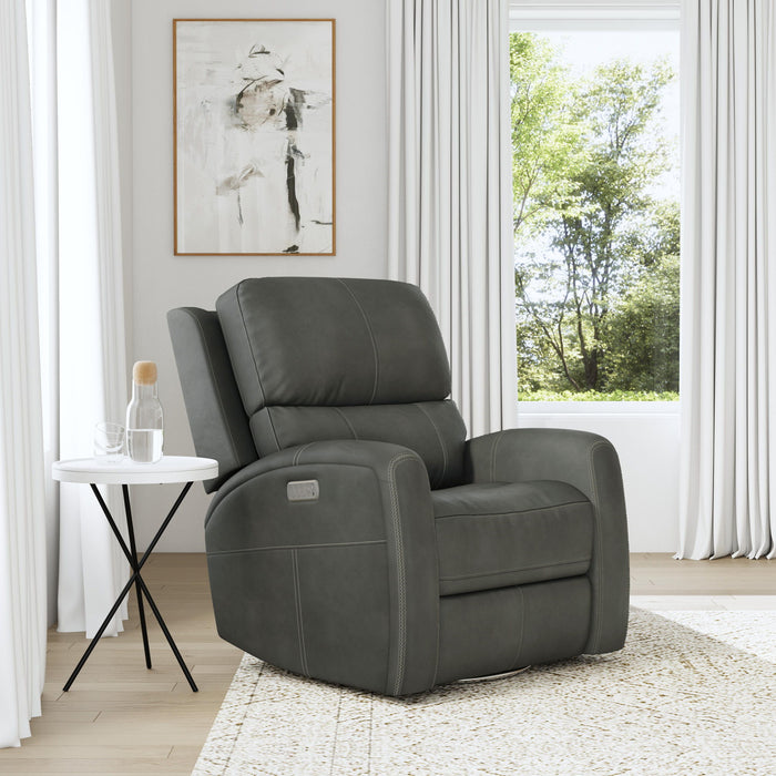 Linden - Power Swivel Gliding Recliner With Power Headrest, Lumbar, Heat & Massage