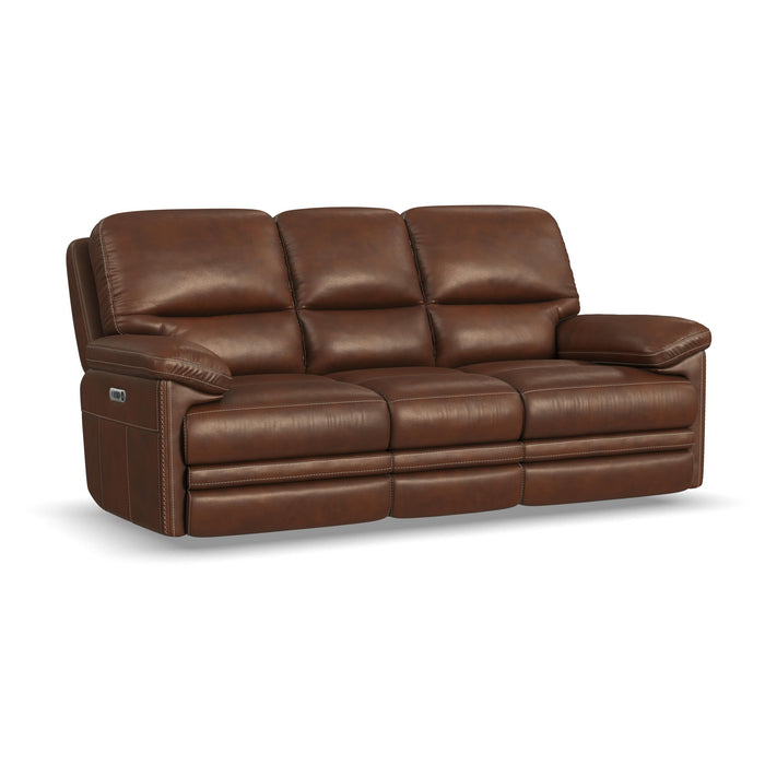David - Power Reclining Sofa With Power Headrests & Lumbar - Pecan