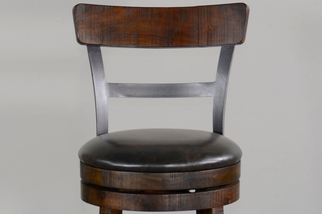 Homestead - Bar Bartool With Back & Swivel, Cushion Seat (Set of 2) - Tobacco Leaf
