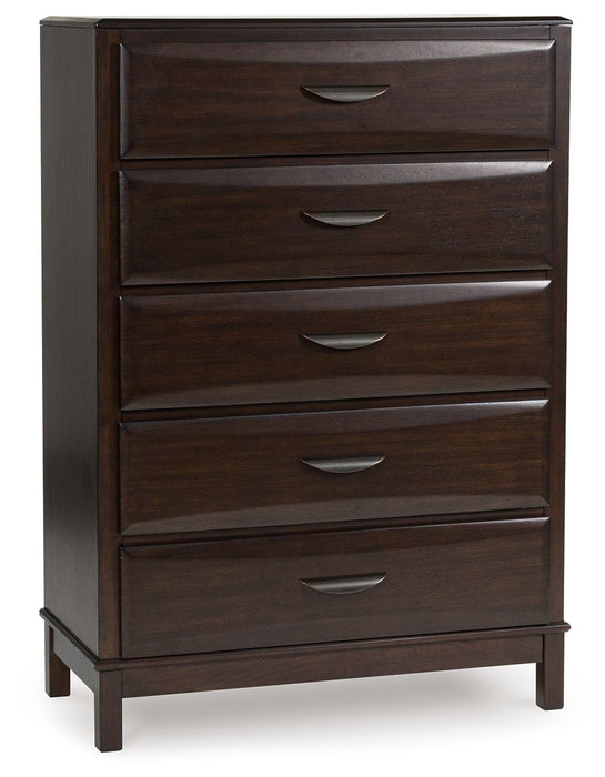 Vanmore - Five Drawer Chest - Dark Brown