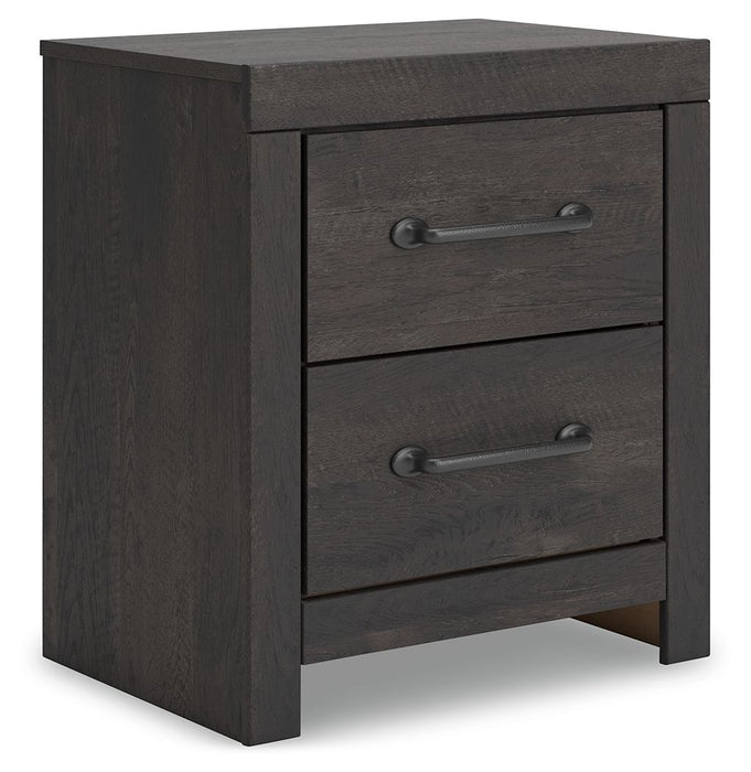 Hollivern - Two Drawer Night Stand - Dark Gray
