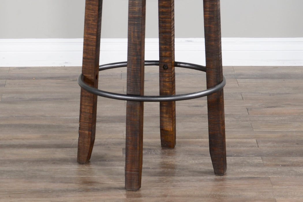 Homestead - Bar Bartool With Back & Swivel, Cushion Seat (Set of 2) - Tobacco Leaf