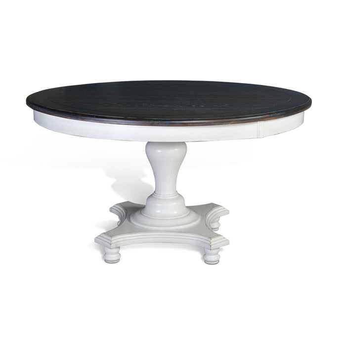 Carriage House - 30" Table - Cottage White / Europen Dark