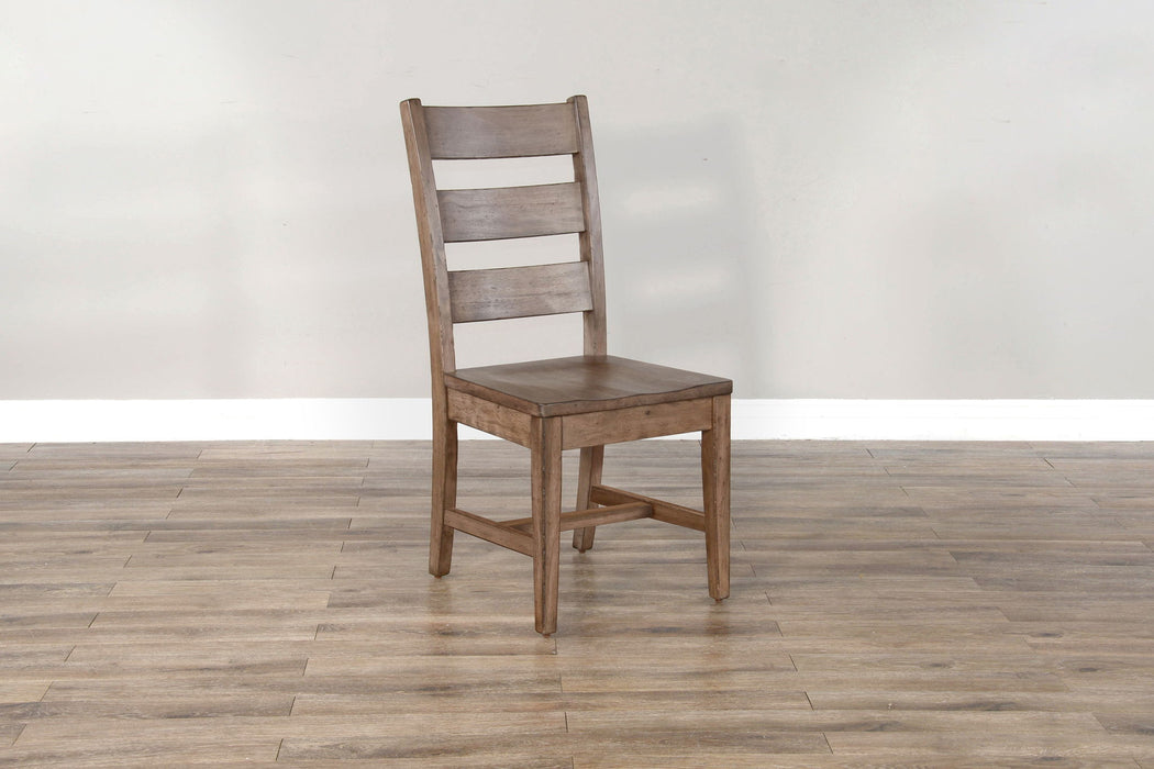 Doe Valley - Ladderback Chair With Stretchers, Wood Seat (Set of 2) - Buckskin