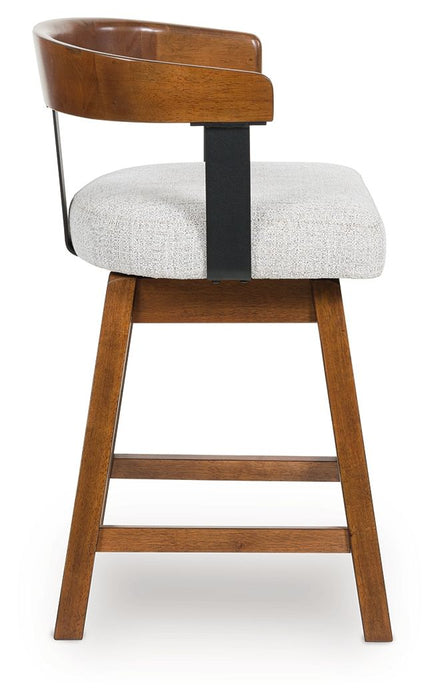 Ralene - Upholstered Swivel Barstool (Set of 2) - Medium Brown