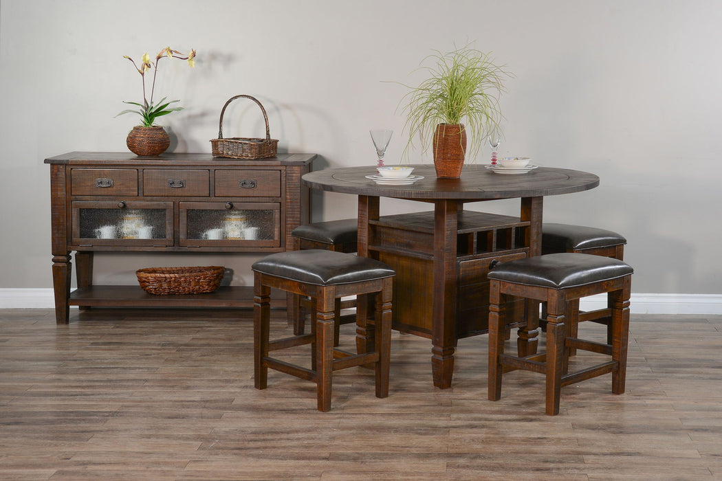 Homestead - Round Counter Height Dining Table - Tobacco Leaf