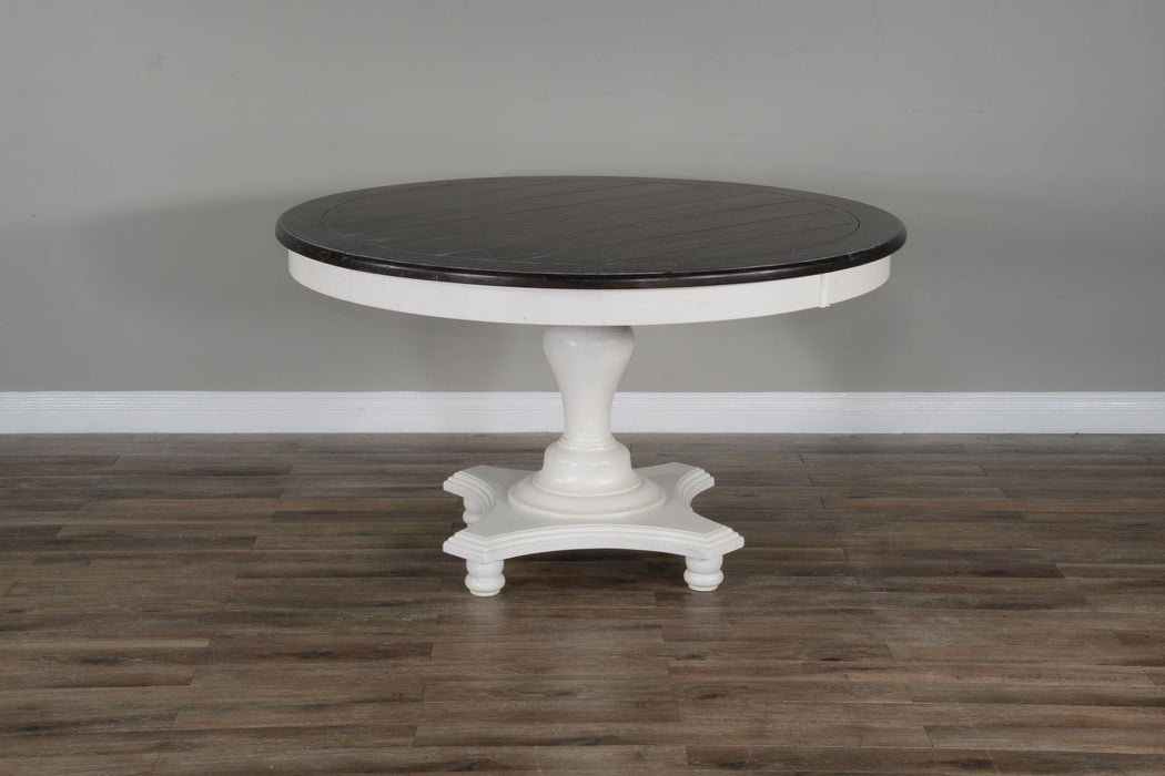 Carriage House - 30" Table - Cottage White / Europen Dark