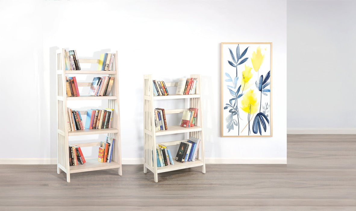 60" Folding Bookcase - White