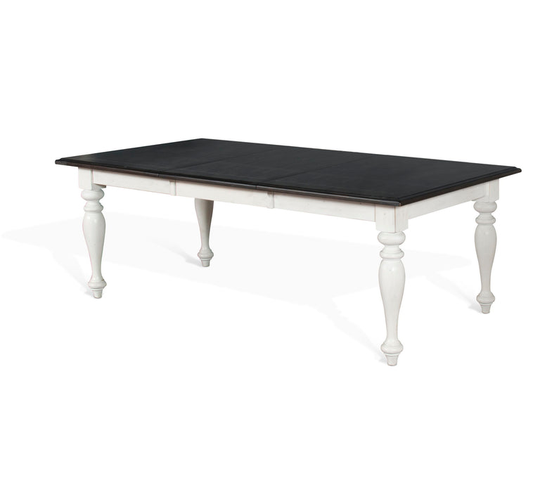 Carriage House - Rectangular Dining Table With Extensions - Cottage White / Europen Dark