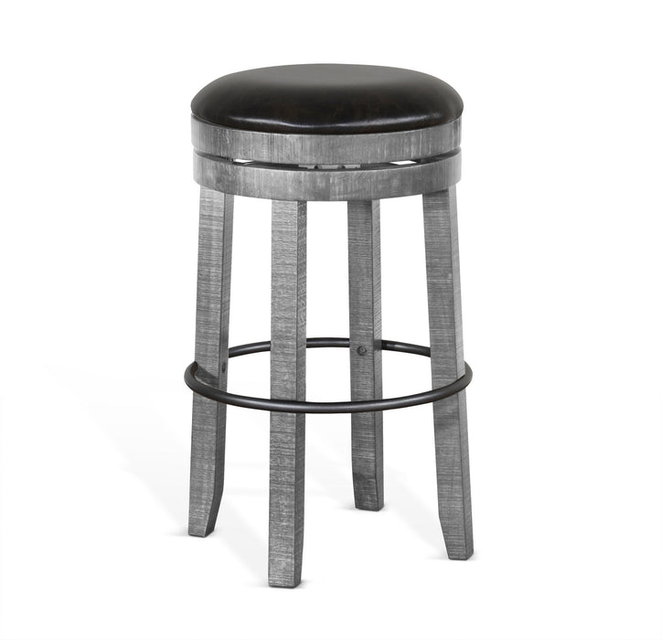 Alpine - Bar Swivel Stool, Cushion Seat (Set of 2) - Gray