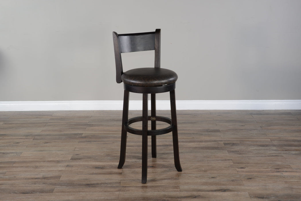 Scottsdale - 30" Swivel Barstool With Cushion Seat & Back (Set of 2) - Dark Brown / Black