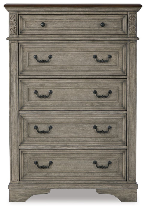 Lodenbay - Five Drawer Chest - Antique Gray