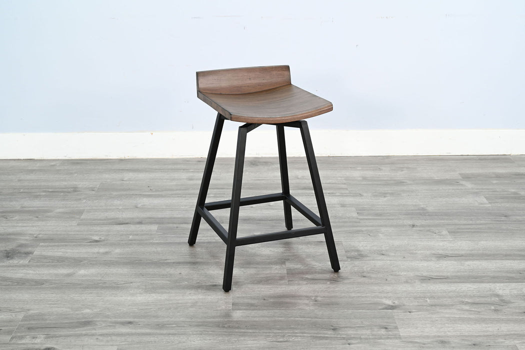 Doe Valley - 24"H Wood Swivel Stool - Buckskin