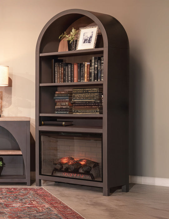Chill - Arch Bookcase With 33" Fireplace Option - Black