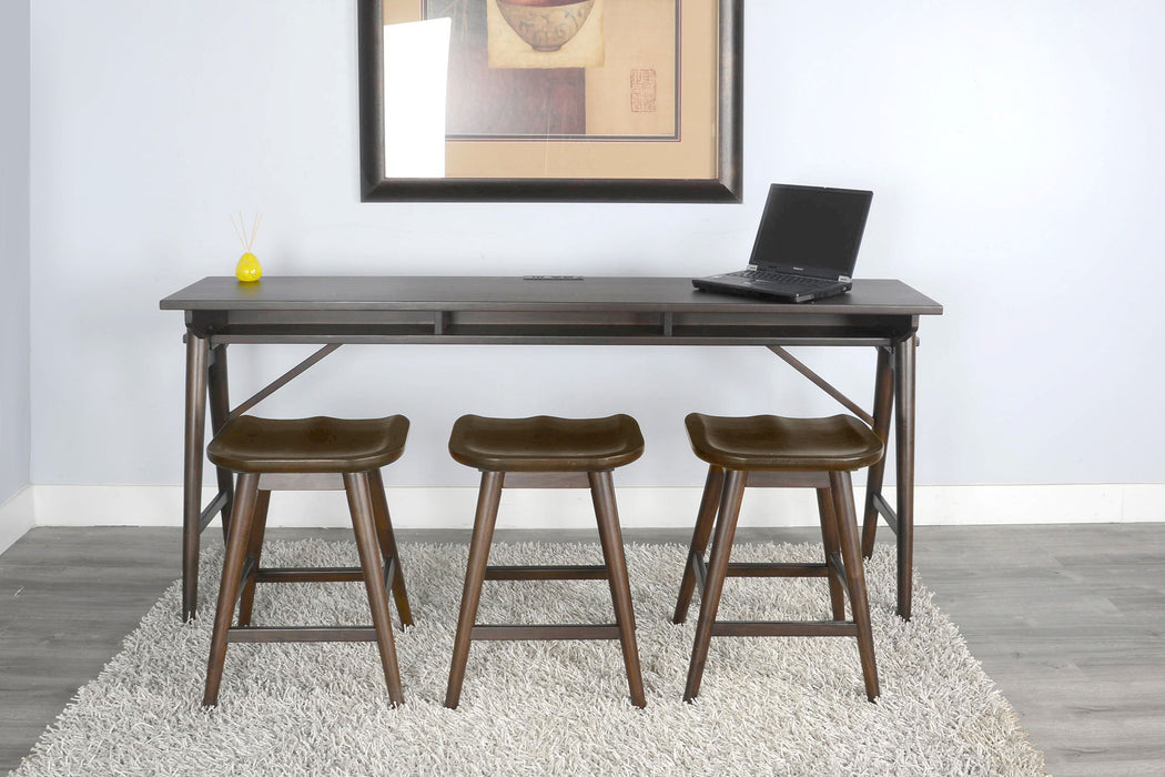 Americana - 24"H Stool With Saddle Seat - Dark Brown