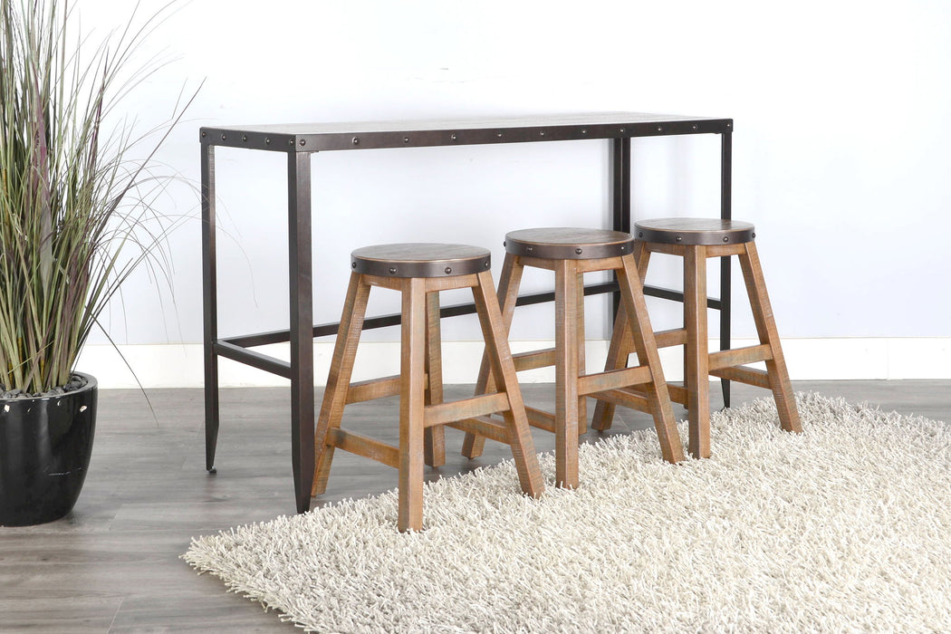 San Diego - Wood And Metal Sofa Bar Table - Antique Brown