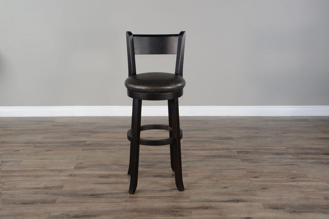 Scottsdale - 30" Swivel Barstool With Cushion Seat & Back (Set of 2) - Dark Brown / Black