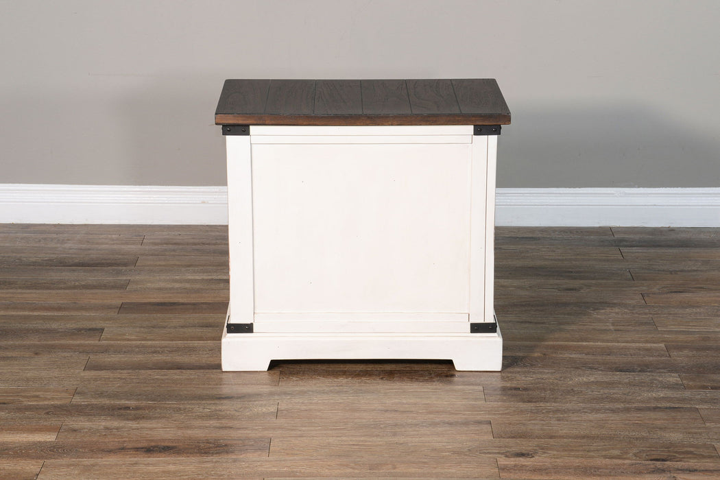 French Country - End Table - White / Dark Brown